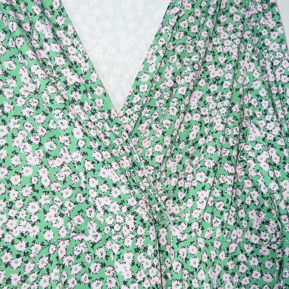 ASOS Curve Green Floral Mini Tea Dress Size 22 - Picture 3 of 8